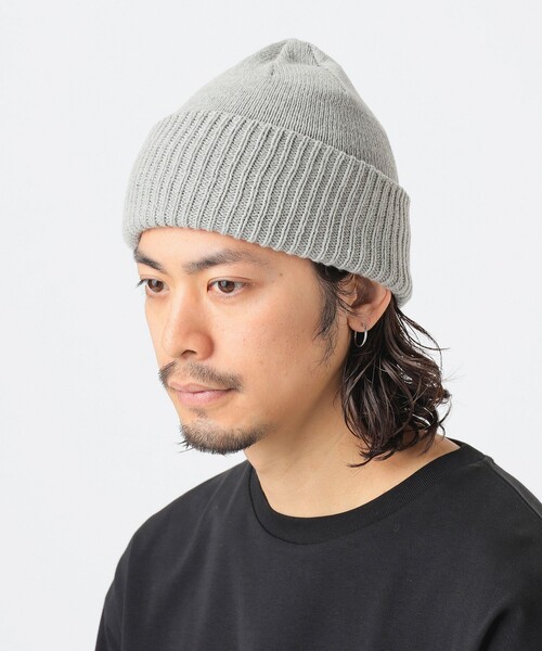 B:MING by BEAMS(ビーミングバイビームス)の「コットンアクリル ワッチ キャップ(ニットキャップ/ビーニー・メンズ・ブラック/グレー・ONE SIZE)」の1枚目の写真