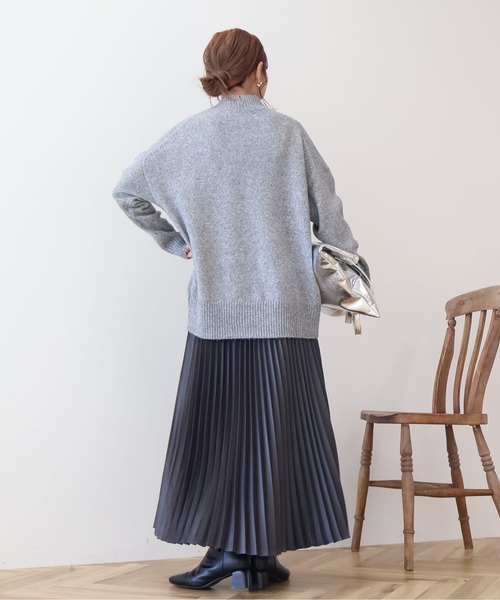 AMERICAN HOLIC（アメリカンホリック）の「モックネックコクーンニットプルオーバー（ニット/セーター・レディース・ブラック/レッド/ブルー/アイボリー/杢グレー・M/L）」の11枚目の写真