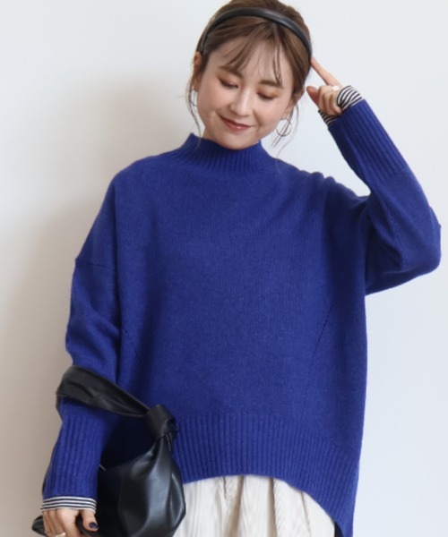 AMERICAN HOLIC（アメリカンホリック）の「モックネックコクーンニットプルオーバー（ニット/セーター・レディース・ブラック/レッド/ブルー/アイボリー/杢グレー・M/L）」の20枚目の写真