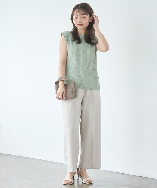 LAVEANGE(ラビアンジェ)の「ウエーブカットプルオーバー/セットアップ対応/凹凸素材/上品見え/洗える(Tシャツ/カットソー・レディース・ネイビー/ブラック/グリーン・5L/4L/3L/LL/M)」の20枚目の写真