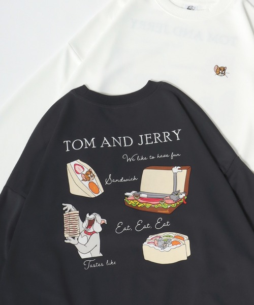 Tom&Jerry(トムアンドジェリー)の「Tom and Jerry/トムとジェリー オーバーサイズ ワンポイント刺繍 バックプリント スウェットトレーナー(スウェット・レディース・ブラック/オフホワイト/ダークブラウン/イエロー・L/M)」の21枚目の写真