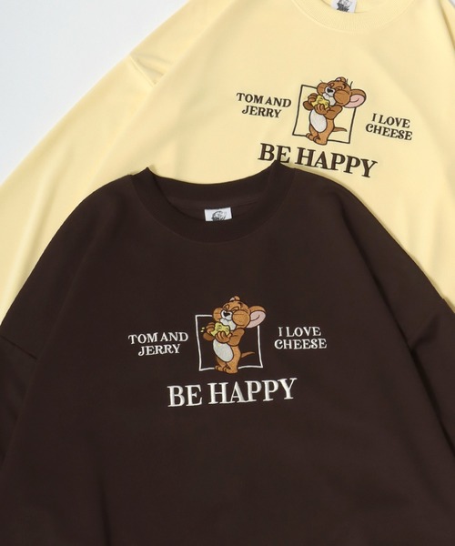 Tom&Jerry(トムアンドジェリー)の「Tom and Jerry/トムとジェリー オーバーサイズ ワンポイント刺繍 バックプリント スウェットトレーナー(スウェット・レディース・ブラック/オフホワイト/ダークブラウン/イエロー・L/M)」の22枚目の写真