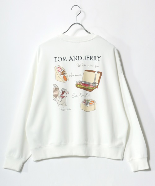 Tom&Jerry(トムアンドジェリー)の「Tom and Jerry/トムとジェリー オーバーサイズ ワンポイント刺繍 バックプリント スウェットトレーナー(スウェット・レディース・ブラック/オフホワイト/ダークブラウン/イエロー・L/M)」の6枚目の写真