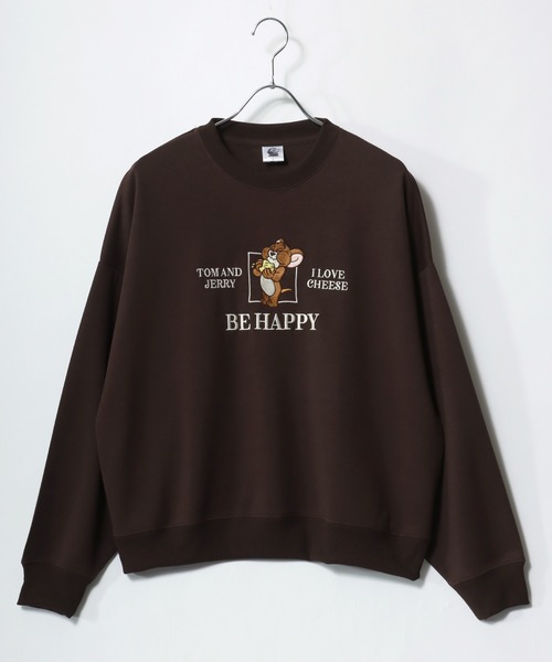 Tom&Jerry(トムアンドジェリー)の「Tom and Jerry/トムとジェリー オーバーサイズ ワンポイント刺繍 バックプリント スウェットトレーナー(スウェット・レディース・ブラック/オフホワイト/ダークブラウン/イエロー・L/M)」の7枚目の写真