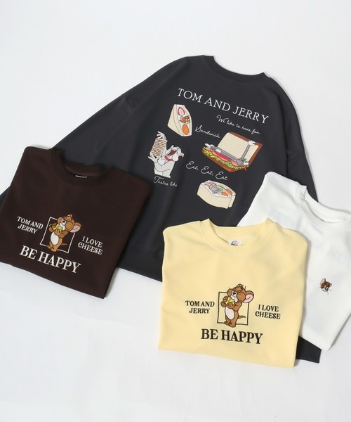 Tom&Jerry(トムアンドジェリー)の「Tom and Jerry/トムとジェリー オーバーサイズ ワンポイント刺繍 バックプリント スウェットトレーナー(スウェット・レディース・ブラック/オフホワイト/ダークブラウン/イエロー・L/M)」の19枚目の写真