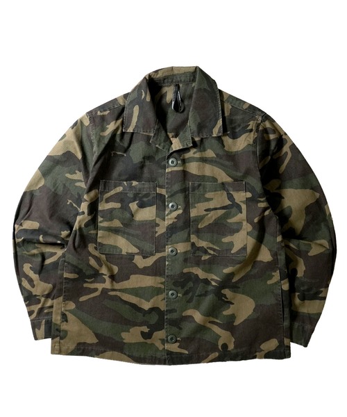 Starting Over(スターティングオーバー)の「bio-wash camouflage open collar jacket / バイオウォッシュ カモフラージュ オープンカラージャケット(ミリタリージャケット・メンズ・グリーン/カーキ/ダークグリーン・XL/M/L)」の18枚目の写真
