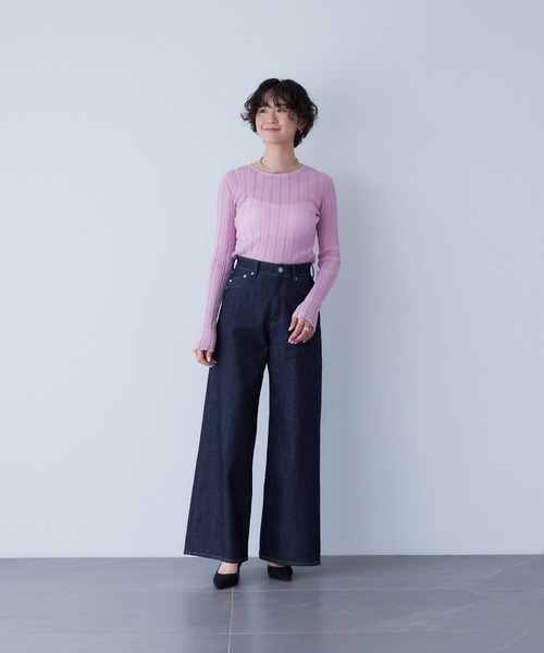 YANUK(ヤヌーク)の「ワイドフレア(デニムパンツ・レディース・インディゴブルー・27inch/26inch/25inch/24inch/23inch/22inch/21inch)」の15枚目の写真