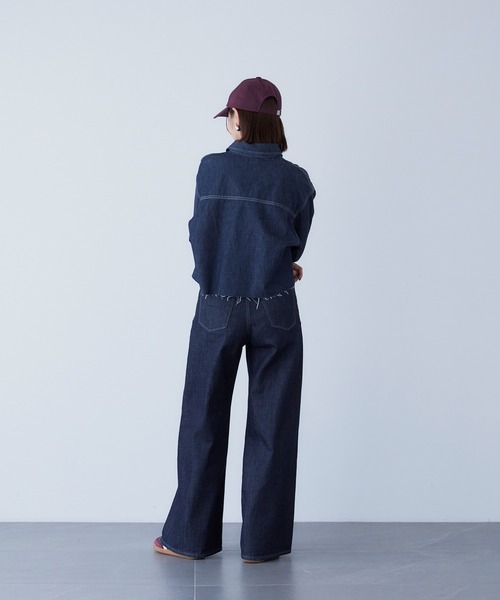 YANUK(ヤヌーク)の「ワイドフレア(デニムパンツ・レディース・インディゴブルー・27inch/26inch/25inch/24inch/23inch/22inch/21inch)」の17枚目の写真