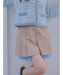 ⚠️ぶー⚠️ファーファー　プリーツチェックパンツ　ガウチョパンツ チンツジョーゼットプリーツパンツ(ガウチョ・ワイドパンツ