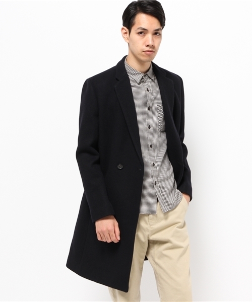 Lui's（ルイス）の「Lui's(ルイス) メルトンダブルチェスターコート（チェスターコート・メンズ・ブラック/ベージュ/ネイビー・MEDIUM/SMALL/LARGE）」の6枚目の写真