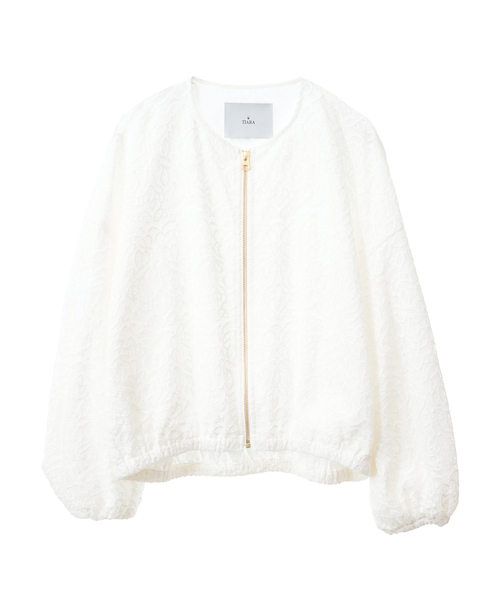 Tiara（ティアラ）の「レースブルゾン（ノーカラージャケット・レディース・ホワイト/ブラック・FREE）」の9枚目の写真