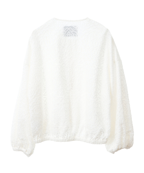 Tiara（ティアラ）の「レースブルゾン（ノーカラージャケット・レディース・ホワイト/ブラック・FREE）」の10枚目の写真