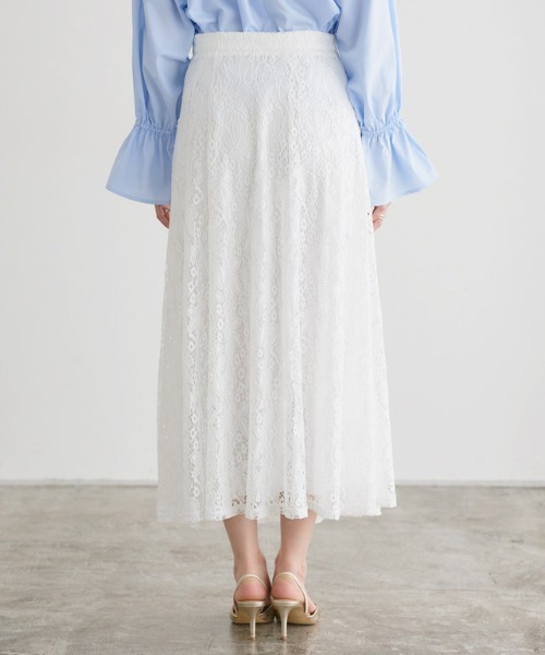 Pierrot(ピエロ)の「レースセミフレアスカート(スカート・レディース・オフホワイト/ベージュ・M/PM/L)」の9枚目の写真
