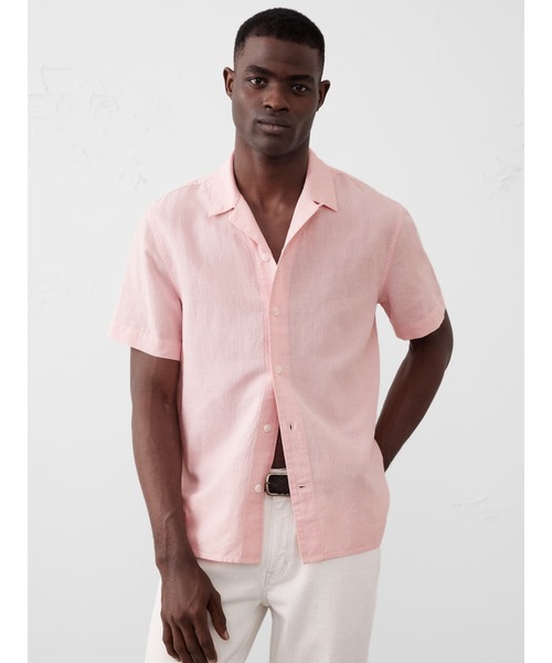 BANANA REPUBLIC FACTORY STORE(バナナリパブリック ファクトリーストア)の「BANANA REPUBLIC FACTORY STORE リネンブレンドリゾートシャツ◆(シャツ/ブラウス・メンズ・ベージュ/グリーン/ホワイト/ピンク/ブルー・XL/M/S/L)」の5枚目の写真