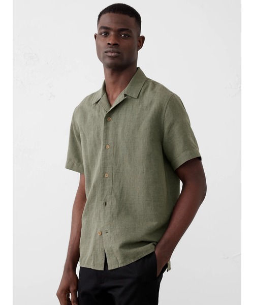 BANANA REPUBLIC FACTORY STORE(バナナリパブリック ファクトリーストア)の「BANANA REPUBLIC FACTORY STORE リネンブレンドリゾートシャツ◆(シャツ/ブラウス・メンズ・ベージュ/グリーン/ホワイト/ピンク/ブルー・XL/M/S/L)」の3枚目の写真