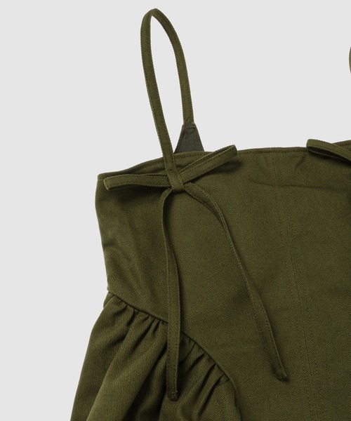 CECILIE BAHNSEN（セシリー バンセン）の「STRAP TOP W/ GATHERED PEPLUM INSERTS AND STRINGS（シャツ/ブラウス・レディース・オリーブ・6）」の7枚目の写真