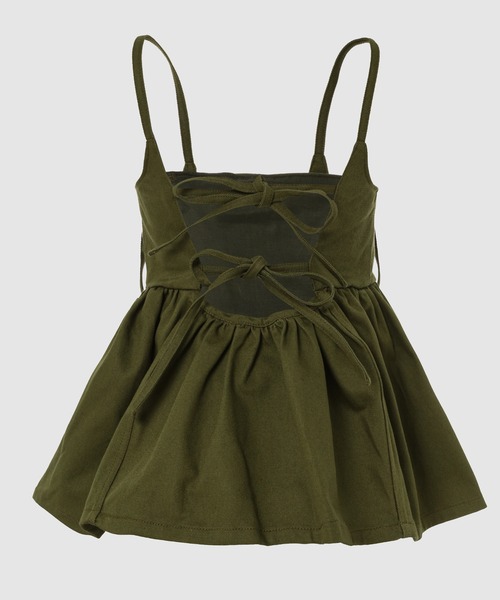 CECILIE BAHNSEN（セシリー バンセン）の「STRAP TOP W/ GATHERED PEPLUM INSERTS AND STRINGS（シャツ/ブラウス・レディース・オリーブ・6）」の6枚目の写真