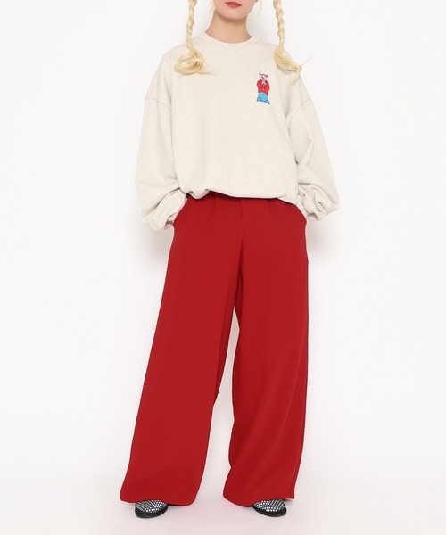 PUNYUS（プニュズ）の「PUNYUS 十週年ビッグスウェット（スウェット・レディース・スミクロ/オートミール/パープル・3/4）」の7枚目の写真