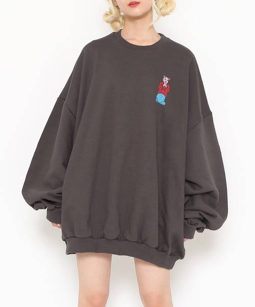 PUNYUS（プニュズ）の「PUNYUS 十週年ビッグスウェット（スウェット・レディース・スミクロ/オートミール/パープル・3/4）」の20枚目の写真