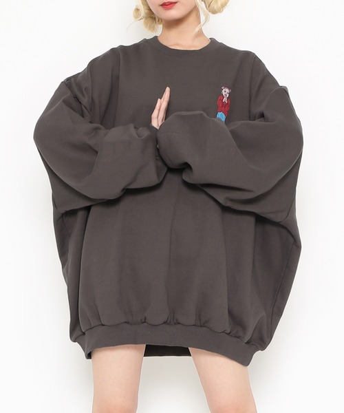 PUNYUS（プニュズ）の「PUNYUS 十週年ビッグスウェット（スウェット・レディース・スミクロ/オートミール/パープル・3/4）」の22枚目の写真