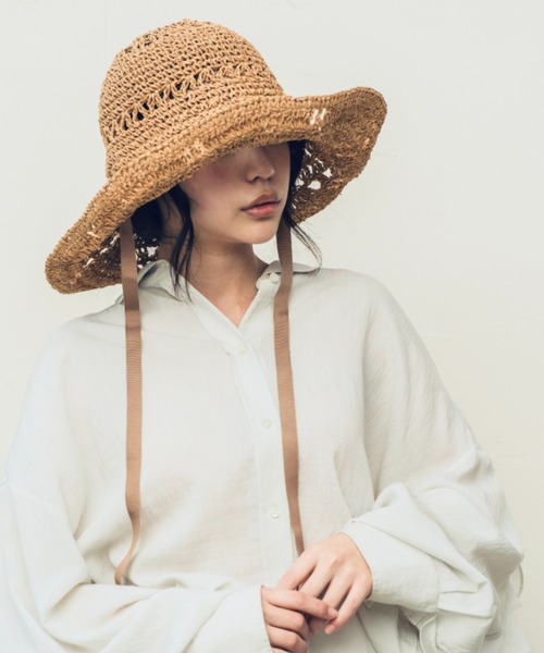 ORIENT MILLINERY / SUNFLOWER МОСНАリボン付き SUNFLOWER【ｻﾝﾌﾗﾜｰ】影まで美しいレース編みハット（ハット