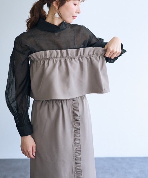 SMILE LAND（スマイルランド）の「２点セット（フリルビスチェ+スカート）＜大きいサイズ有＞【OtonaSMILE】（スカート・レディース・ブラック/グレー・4L/5L/LL/3L/M/L）」の17枚目の写真