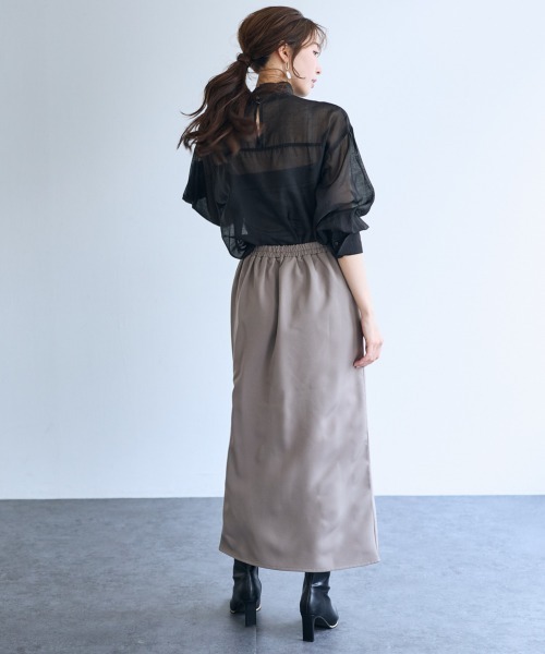 SMILE LAND（スマイルランド）の「２点セット（フリルビスチェ+スカート）＜大きいサイズ有＞【OtonaSMILE】（スカート・レディース・ブラック/グレー・4L/5L/LL/3L/M/L）」の8枚目の写真