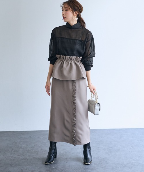 SMILE LAND（スマイルランド）の「２点セット（フリルビスチェ+スカート）＜大きいサイズ有＞【OtonaSMILE】（スカート・レディース・ブラック/グレー・4L/5L/LL/3L/M/L）」の22枚目の写真