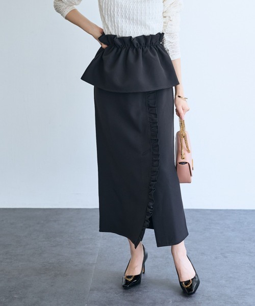 SMILE LAND（スマイルランド）の「２点セット（フリルビスチェ+スカート）＜大きいサイズ有＞【OtonaSMILE】（スカート・レディース・ブラック/グレー・4L/5L/LL/3L/M/L）」の10枚目の写真