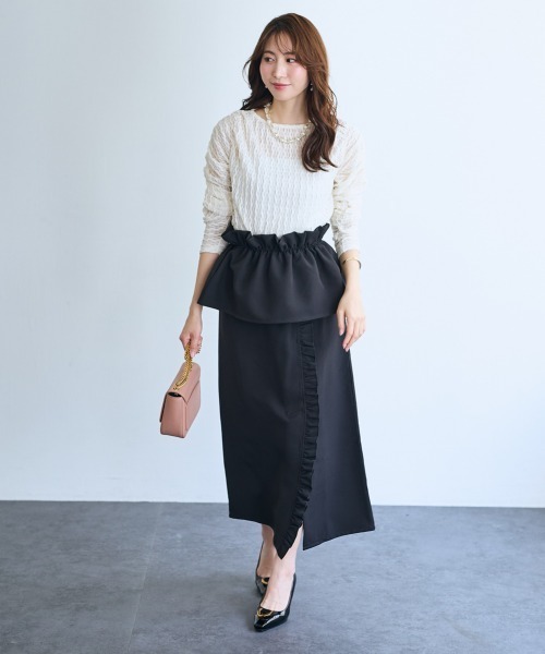 SMILE LAND（スマイルランド）の「２点セット（フリルビスチェ+スカート）＜大きいサイズ有＞【OtonaSMILE】（スカート・レディース・ブラック/グレー・4L/5L/LL/3L/M/L）」の12枚目の写真