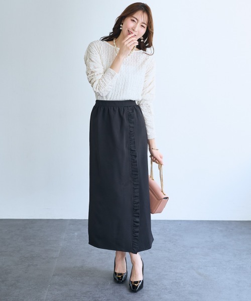 SMILE LAND（スマイルランド）の「２点セット（フリルビスチェ+スカート）＜大きいサイズ有＞【OtonaSMILE】（スカート・レディース・ブラック/グレー・4L/5L/LL/3L/M/L）」の16枚目の写真