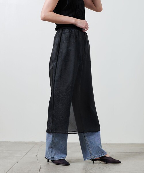 MARW UNITED ARROWS(マルゥ ユナイテッドアローズ)の「<MARW UNITED ARROWS>シアー オーガンジー スカート(スカート・レディース・ホワイト/ブラック・FREE)」の3枚目の写真