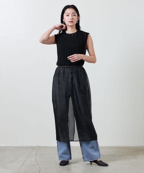 MARW UNITED ARROWS(マルゥ ユナイテッドアローズ)の「<MARW UNITED ARROWS>シアー オーガンジー スカート(スカート・レディース・ホワイト/ブラック・FREE)」の6枚目の写真