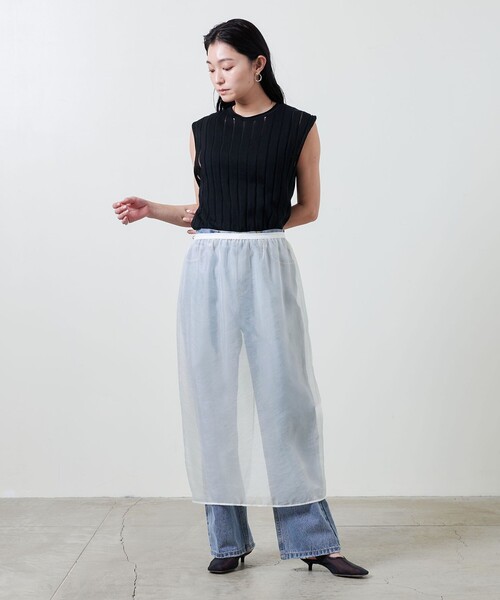 MARW UNITED ARROWS(マルゥ ユナイテッドアローズ)の「<MARW UNITED ARROWS>シアー オーガンジー スカート(スカート・レディース・ホワイト/ブラック・FREE)」の9枚目の写真