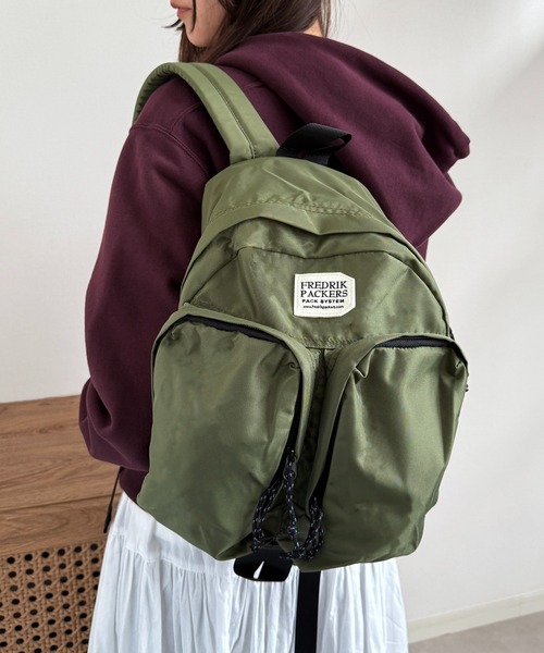 FREDRIK PACKERS（フレドリックパッカーズ）の「【FREDRIK PACKERS】≪別注≫420D TWINS BACK PACK　A4サイズ収納可能　マザーズバッグ　リュック（バックパック/リュック・メンズ・ブラック/オリーブ/カーキ/ブラック系その他2・FREE）」の12枚目の写真