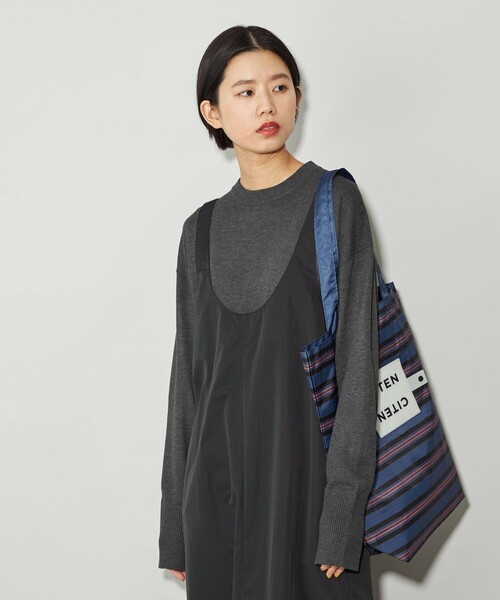 CITEN（シテン）の「＜CITEN＞エッセンシャルプレーンニット（ニット/セーター・レディース・ライトグレー/ライム/ダークグレー/ロイヤルブルー・FREE）」の3枚目の写真