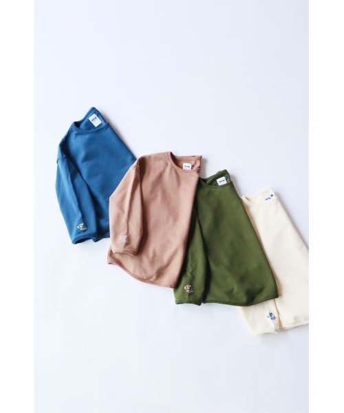 Catchup（ケチャップ）の「【Catchup】ラウンドヘムスウェットトップス（Tシャツ/カットソー・キッズ・ホワイト/カーキ/ブルー/モカ・90㎝/150cm/100㎝/110㎝/120㎝/130㎝/140㎝）」の13枚目の写真