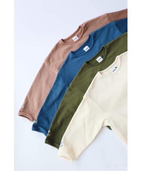 Catchup（ケチャップ）の「【Catchup】ラウンドヘムスウェットトップス（Tシャツ/カットソー・キッズ・ホワイト/カーキ/ブルー/モカ・90㎝/150cm/100㎝/110㎝/120㎝/130㎝/140㎝）」の14枚目の写真
