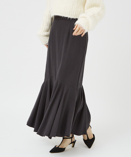 Rouge vif Anna(ルージュヴィフアンナ)の「切替マーメイドスカート(スカート・レディース・アイボリー/ブラウン/ブラック・36/38)」の4枚目の写真