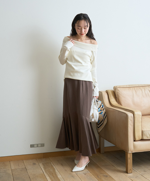 Rouge vif Anna(ルージュヴィフアンナ)の「切替マーメイドスカート(スカート・レディース・アイボリー/ブラウン/ブラック・36/38)」の10枚目の写真