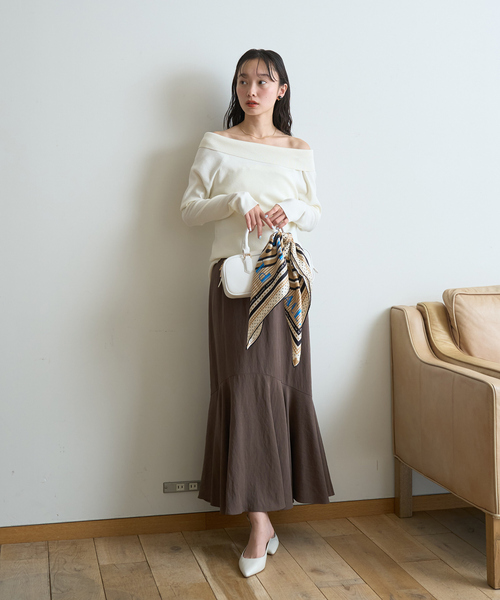 Rouge vif Anna(ルージュヴィフアンナ)の「切替マーメイドスカート(スカート・レディース・アイボリー/ブラウン/ブラック・36/38)」の12枚目の写真