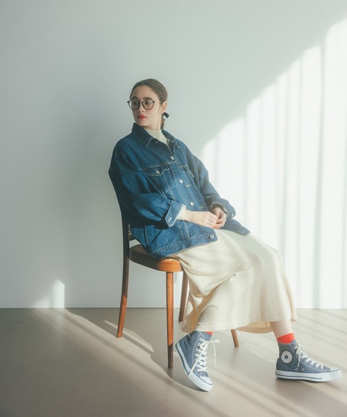 studio CLIP(スタディオクリップ)の「12ゲージニットセットワンピース(ワンピース・レディース・グレー/ライトベージュ・FREE)」の8枚目の写真