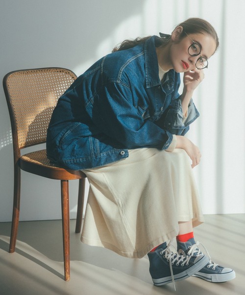 studio CLIP(スタディオクリップ)の「12ゲージニットセットワンピース(ワンピース・レディース・グレー/ライトベージュ・FREE)」の9枚目の写真