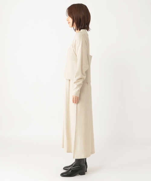 studio CLIP(スタディオクリップ)の「12ゲージニットセットワンピース(ワンピース・レディース・グレー/ライトベージュ・FREE)」の15枚目の写真