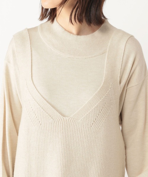 studio CLIP(スタディオクリップ)の「12ゲージニットセットワンピース(ワンピース・レディース・グレー/ライトベージュ・FREE)」の17枚目の写真