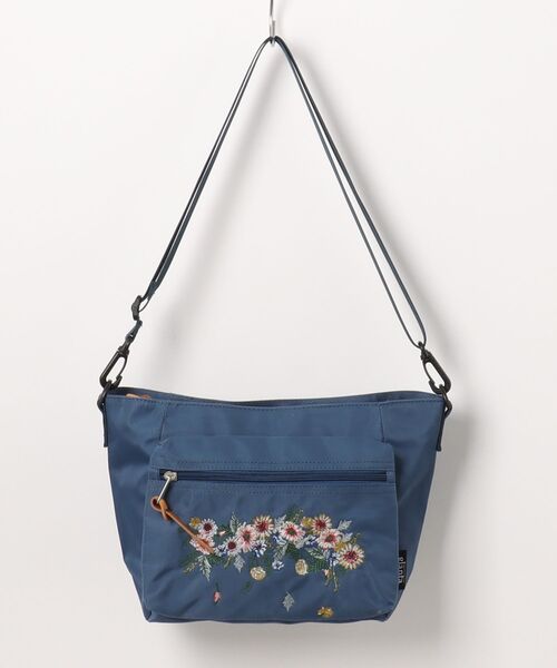 glanta」ガーデンフラワー刺繍スクエアショルダーバッグ