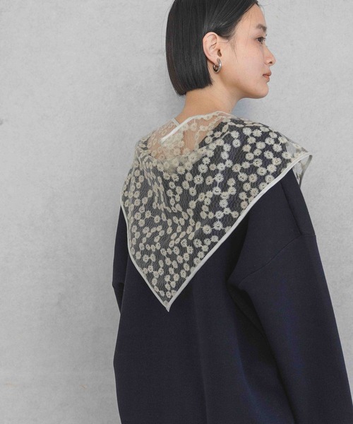 A part by（アパートバイ）の「フラワーシシュウマルチスカーフ（バンダナ/スカーフ・レディース・アイボリー/ブラック・FREE）」の18枚目の写真