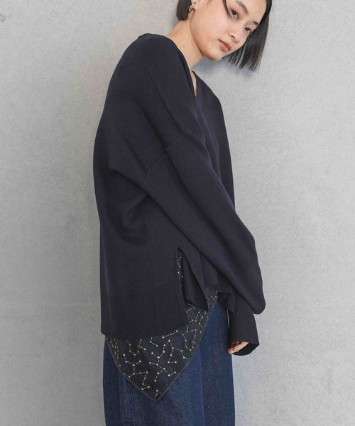 A part by（アパートバイ）の「フラワーシシュウマルチスカーフ（バンダナ/スカーフ・レディース・アイボリー/ブラック・FREE）」の3枚目の写真