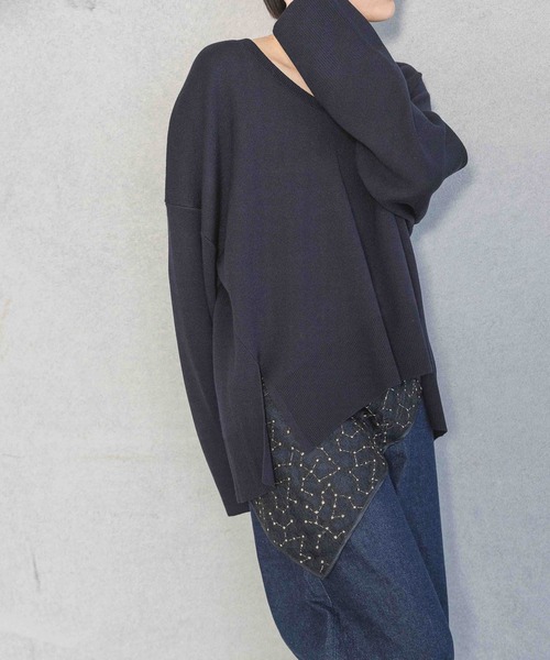 A part by（アパートバイ）の「フラワーシシュウマルチスカーフ（バンダナ/スカーフ・レディース・アイボリー/ブラック・FREE）」の4枚目の写真