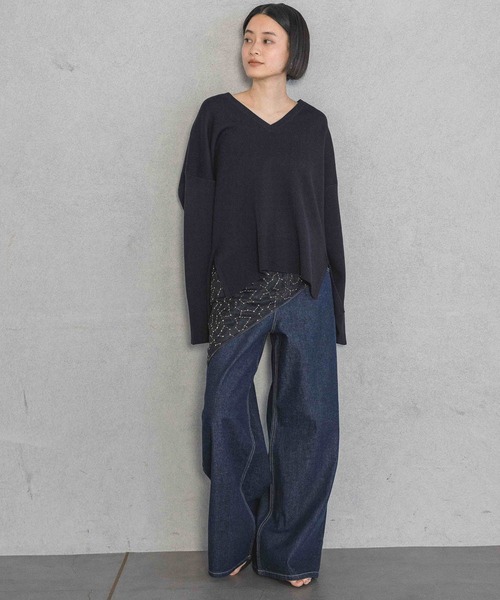 A part by（アパートバイ）の「フラワーシシュウマルチスカーフ（バンダナ/スカーフ・レディース・アイボリー/ブラック・FREE）」の6枚目の写真